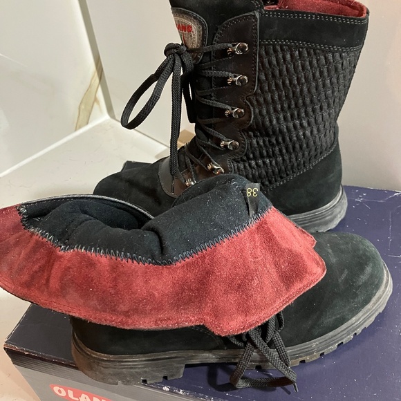 Bottes d'hiver OLANG avec crampons - Noires & Rouges - Taille 8 US - Picture 6 of 6